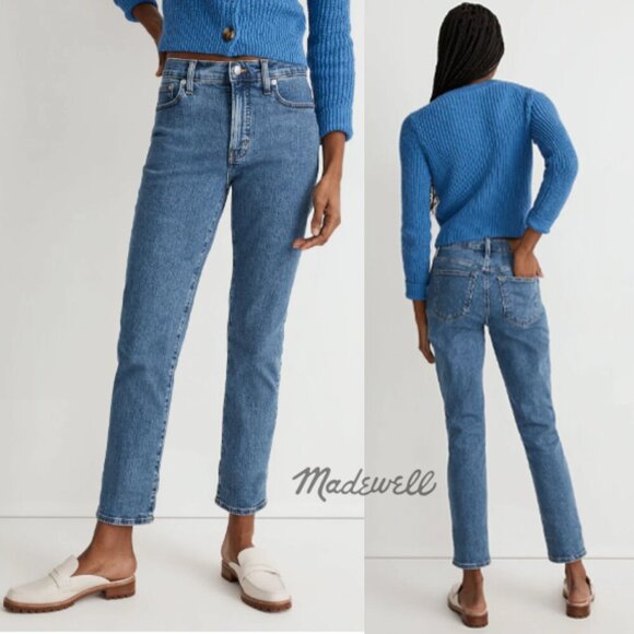 Madewell The  Perfect Vintage Jeans Knowland Wash Straight Leg Raw Hem Size 29 - Picture 1 of 16